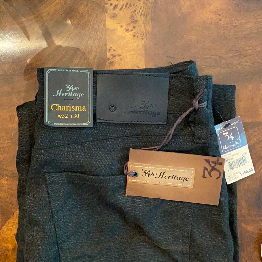 NWT MENS 34 HERITAGE CHARISMA JEANS PANT